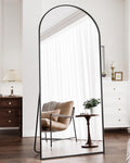 Full Length Mirror, 71"x30" Large Arched Standing Floor Mirror(Black)