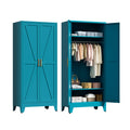 71" Tall Metal Wardrobe Closet with Adjustable Shelves and Hanging Rod, 2 Doors Free Standing Armoire Wardrobe