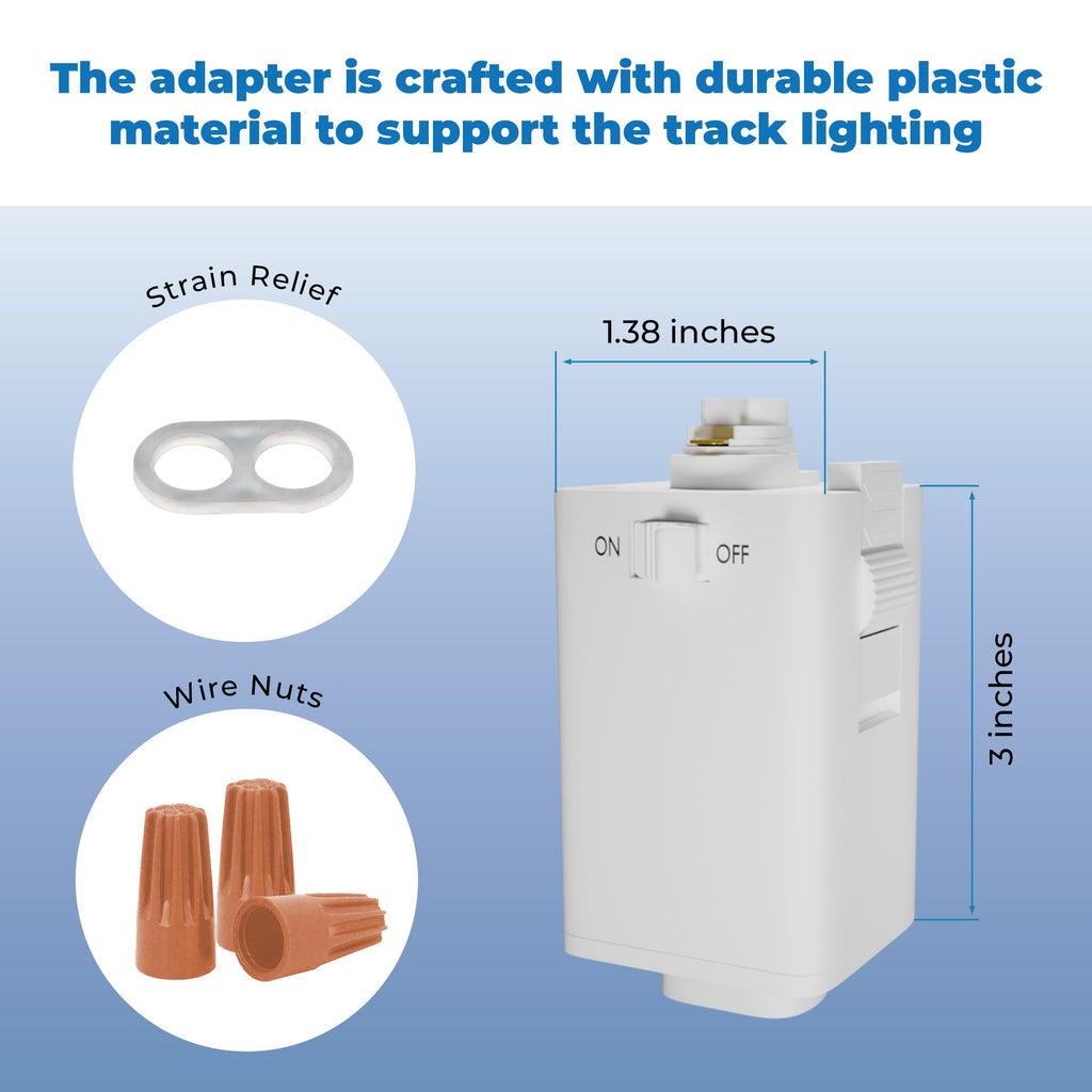 4 Pack H Track Pendant Adapter White, Supports 10 lb Load