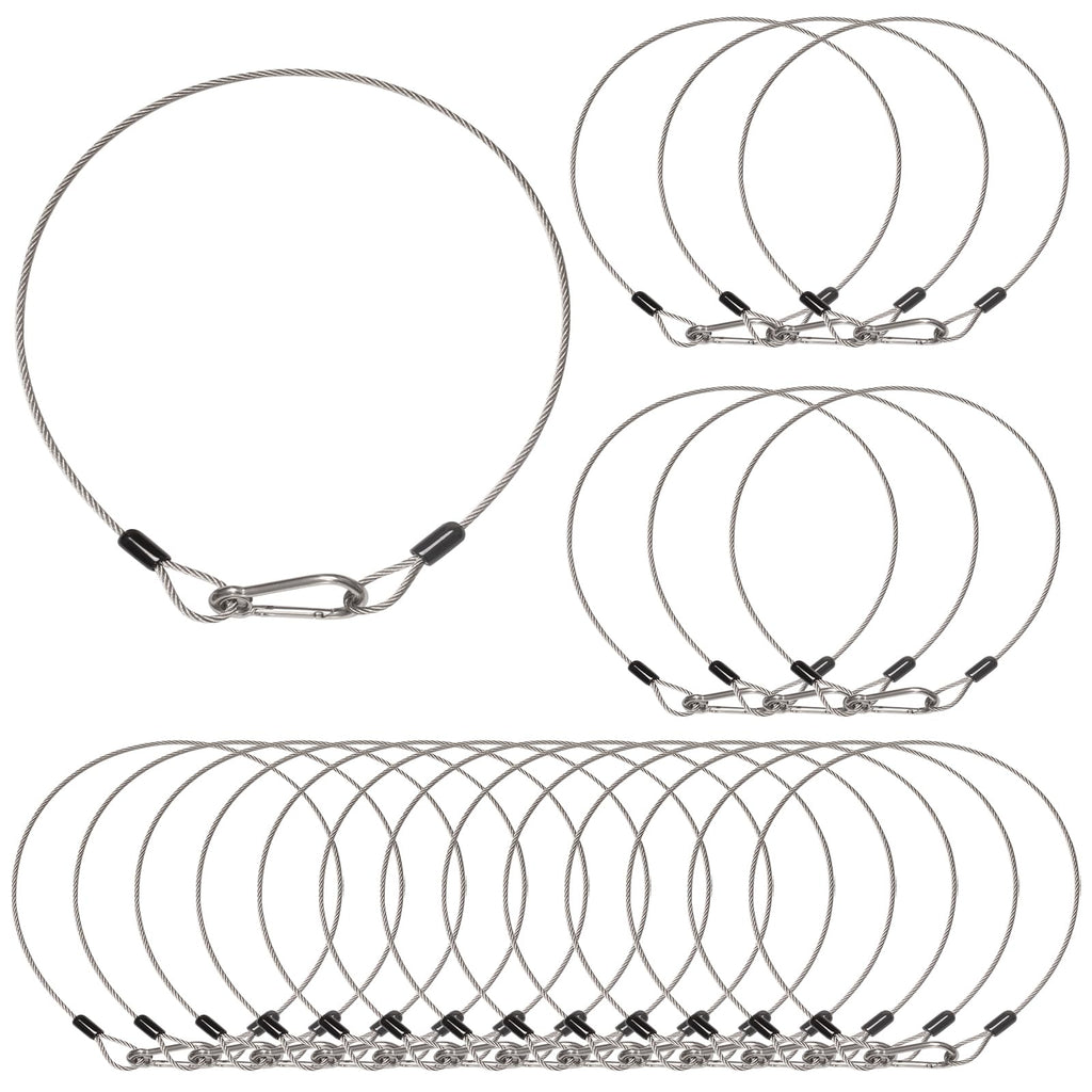20 Pack Stage Light Safety Cables for Stage DJ Party Lights Thickened 1/8 Diameter Stainless Steel Security Cable