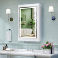 20"x28" White Medicine Cabinet with Lights, Bathroom Mirror with Storage, Dimming 3 Lighting Colors, Fast Defogging