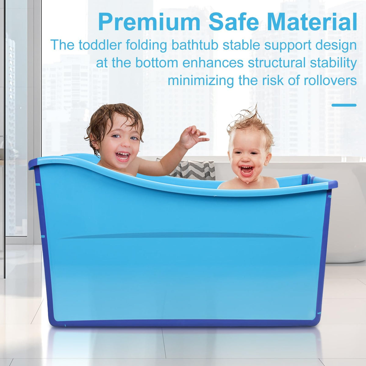 39" Foldable Bathtub, Large Folding Tub for Kids