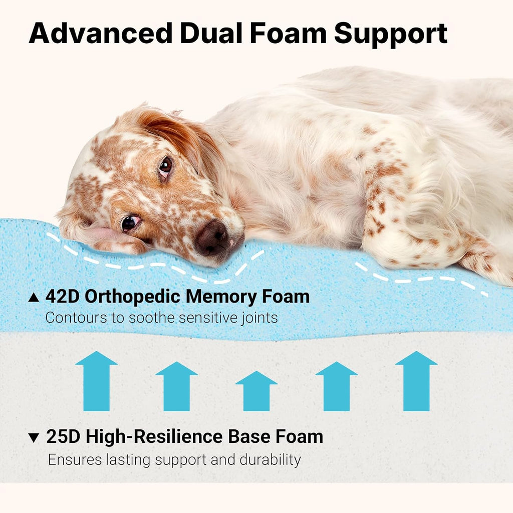 Orthopedic Memory Foam Dog Bed for Senior Dogs, 7" Thick XL Dog Bed