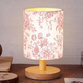 Pink Floral Bedside Table Lamp for Kids Bedroom