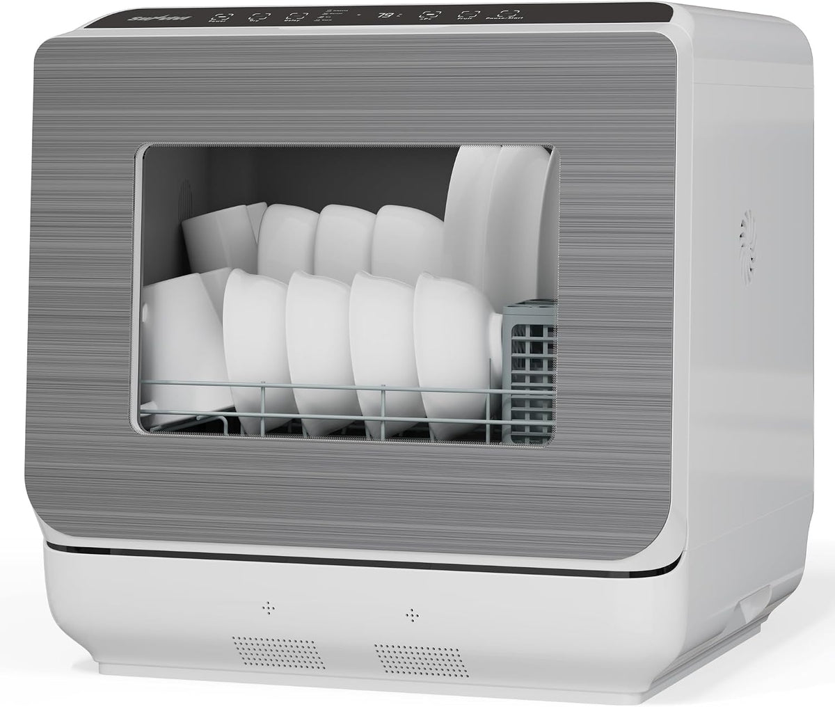 Portable Dishwasher with 152OZ Water Tank, 18" Countertop Dishwasher Machine fits up to 12" plates, 6 Preset Mode