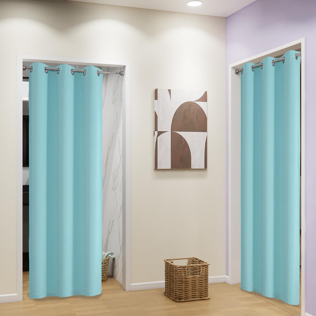Aqua Curtains Bedroom Light Blocking Window Curtains Triple Weave Room Darkening Curtain Panels Thermal Insulated