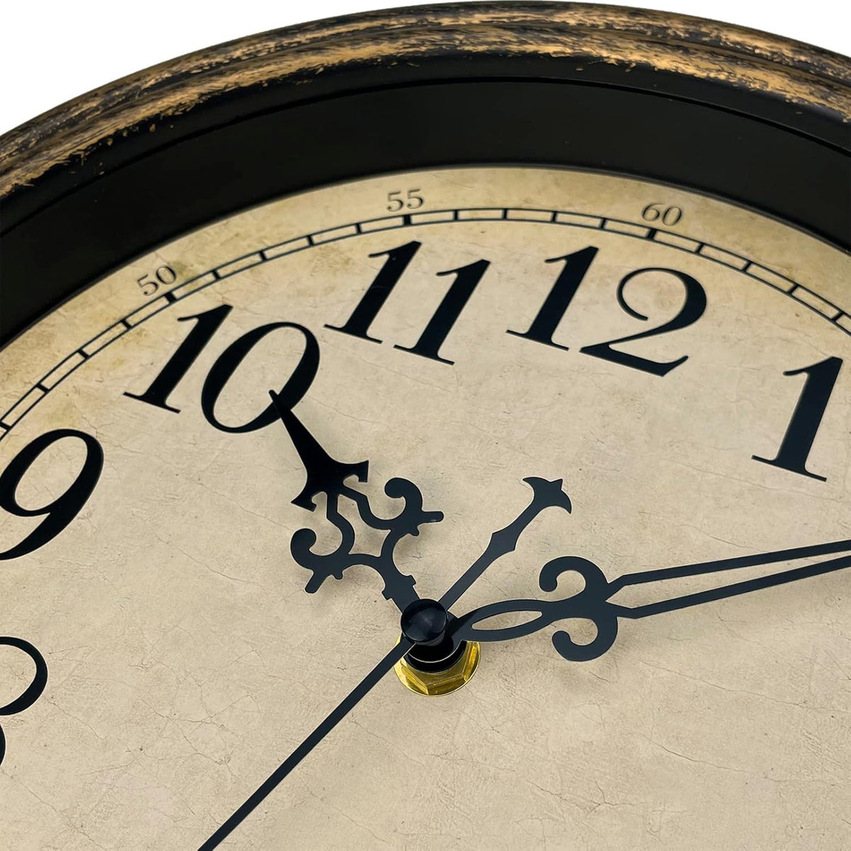 Retro Wall Clock, 12'' Non Ticking Classic Silent Vintage Wall Clocks Decorative Kitchen Living Room Bedroom