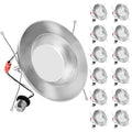 Brushed Nickel Recessed Lighting 6 Inch,12 Pack Recessed LED Retrofit Lighting,2700-6000K 5CCT Selectable, Damp Rated