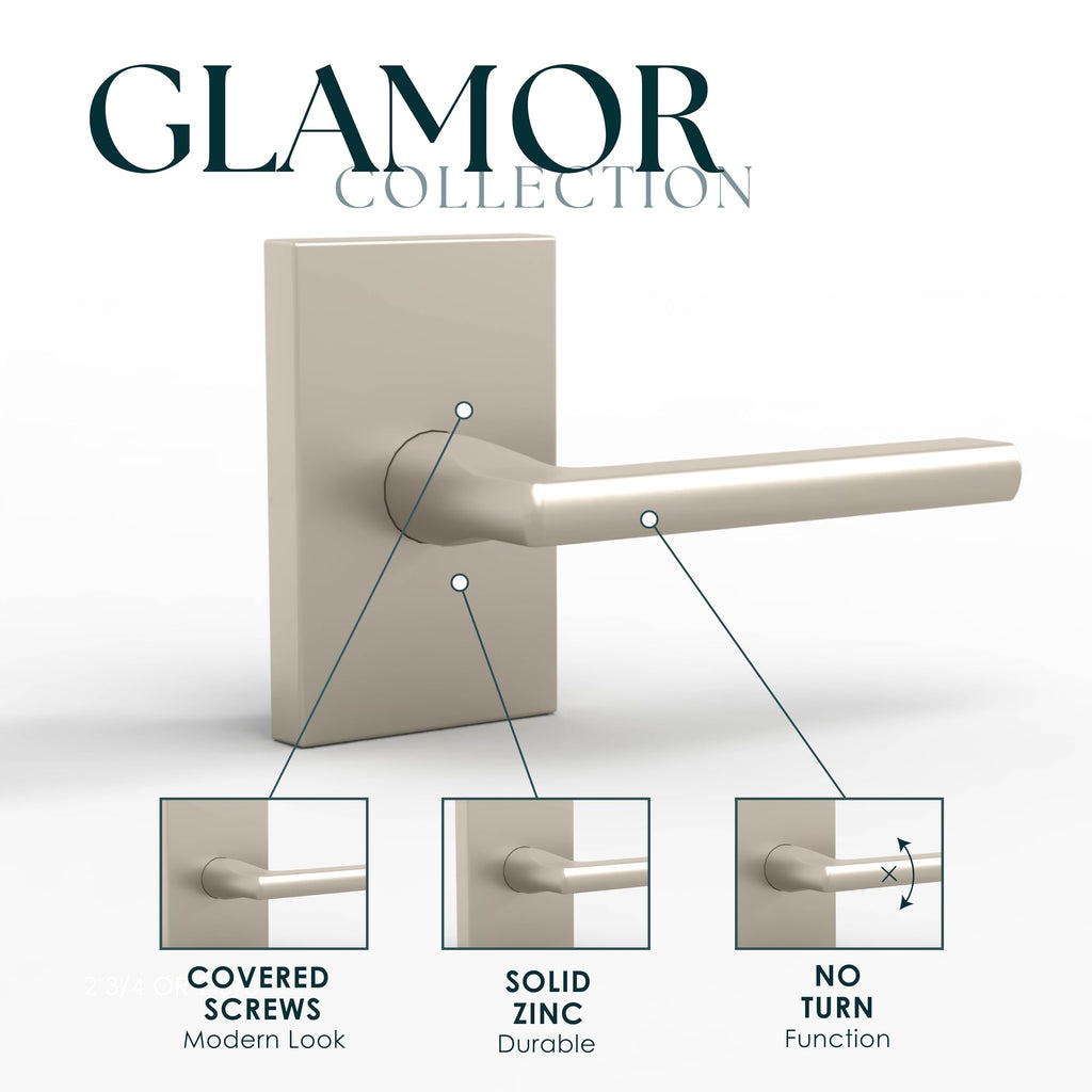 Glamor Dummy Door Lever Satin Nickel (4-Pack) - Non-Turning