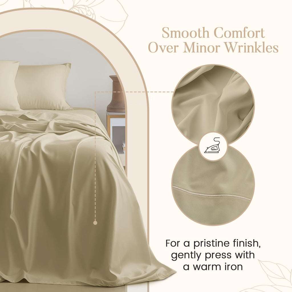 800TC Egyptian Cotton Sheets Set, 3PC Bed Sheets - Linen