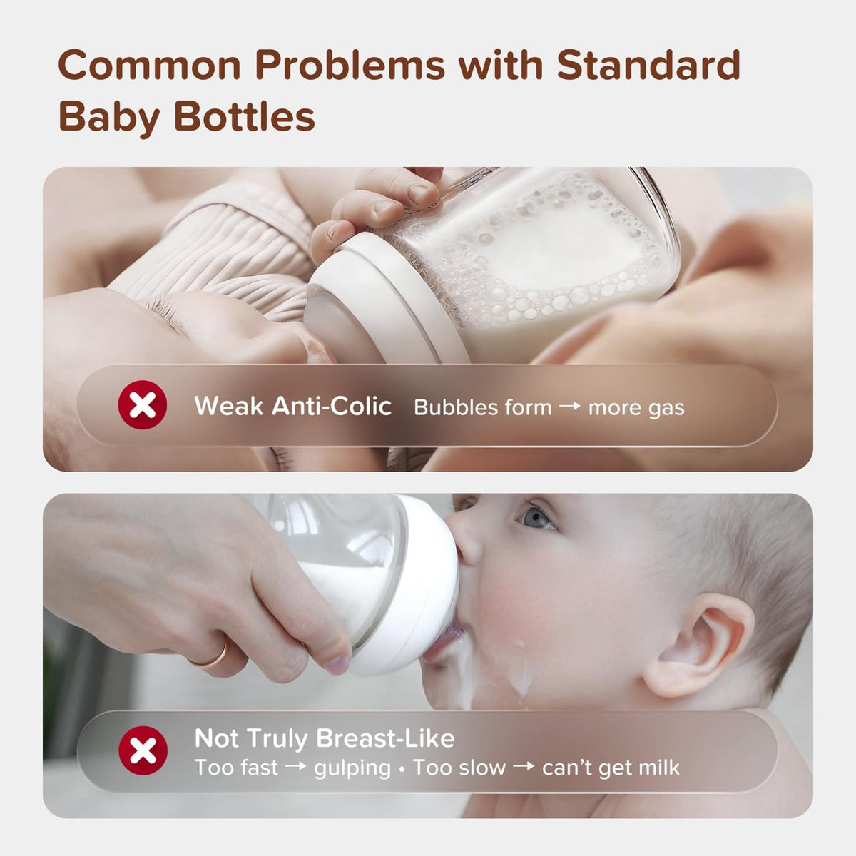 Anti-Colic Baby Bottle, Breast-Like Extra Slow Flow Nipple for Breastfed Babies (0m+), 5 oz/160 mL, 1 Pack