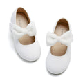 Toddler Flower Girl Dress Shoes - Girl Ballet Mary Jane Flats White Party School Wedding
