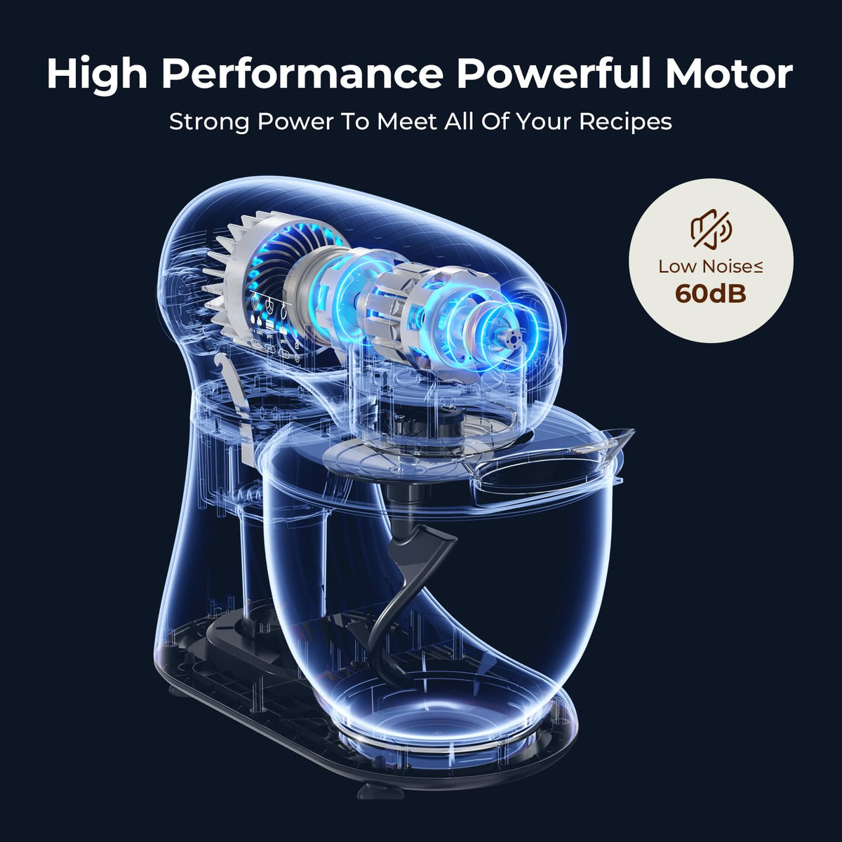 5.3 Quart Electric Stand Mixer With 12 Speed, Low Noise