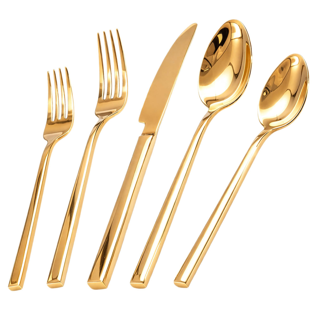 Gold Silverware Set for 4, 20-Piece 18/10 Stainless Steel Flatware