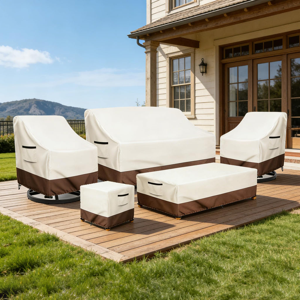 Outdoor Adirondack Rocking Chair Cover 2 Pack, Heavy Duty 600D Waterproof Patio Rocking Chairs Cover for 30" W x 33" D