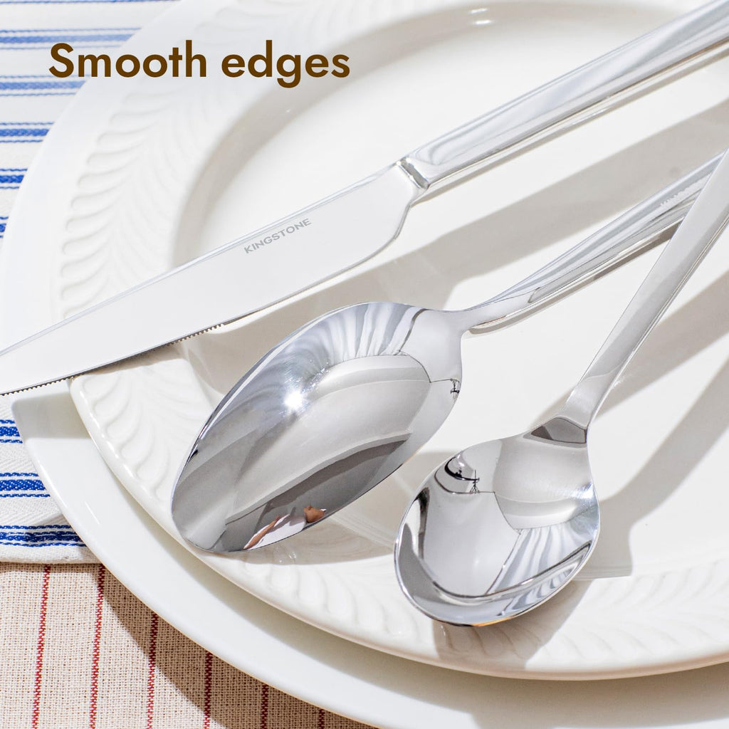 Silverware Set for 4, 20Pcs Flatware Set, Square Handle Stainless Steel