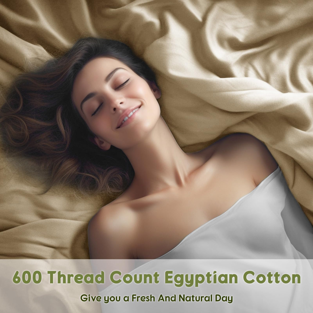 100% Egyptian Cotton Sheets King Size, 600 Thread Count