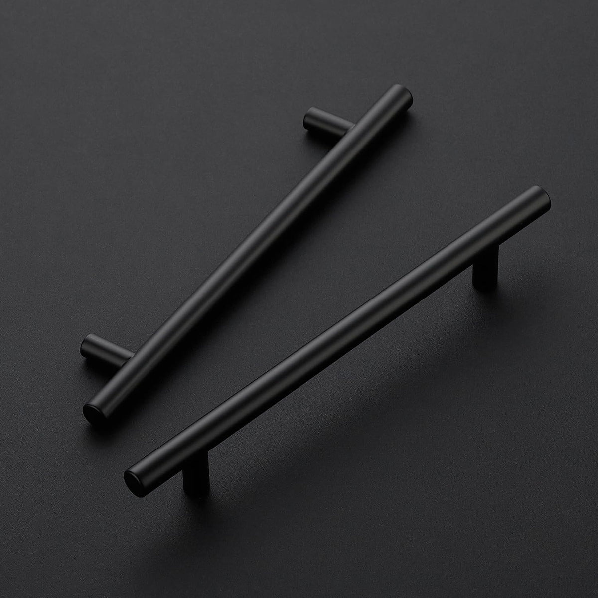 Matte Black Cabinet Handles,Round T Pulls,6-1/4 Inch,20 Pack