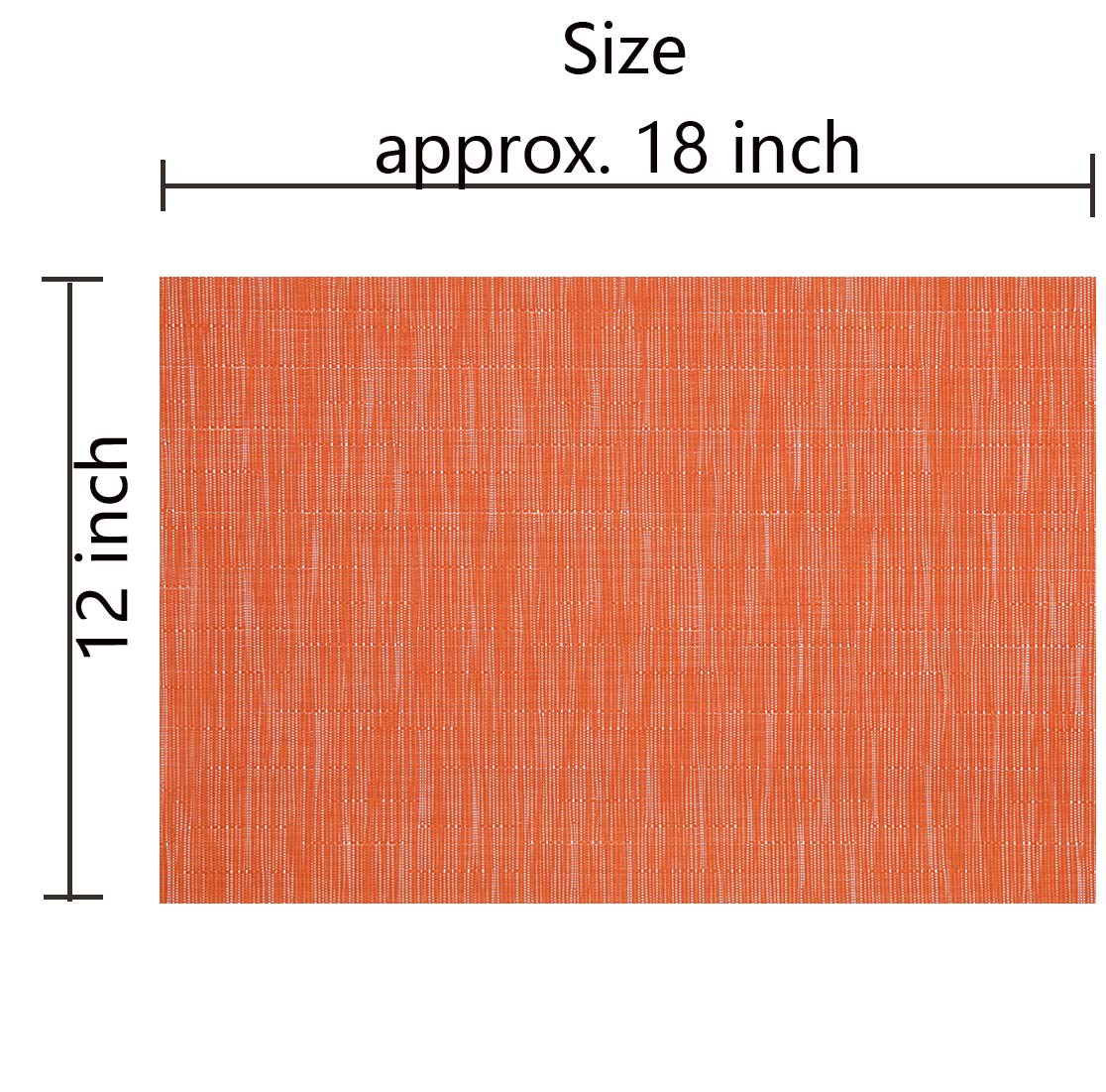 Orange Fall Placemats Set of 6 Woven Vinyl Autumn Place Mats
