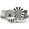 Dinnerware Sets for 6, Plates and Bowls Sets, 24 Pieces Scratch Resistant Dishware Dishes Set, Ceramic Kitchen Dinner