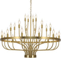 Twenty-Four-Light Gold Chandelier for High Ceilings and Large Foyers