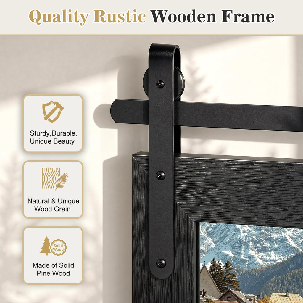 Farmhouse Mirror 60"x30" Black