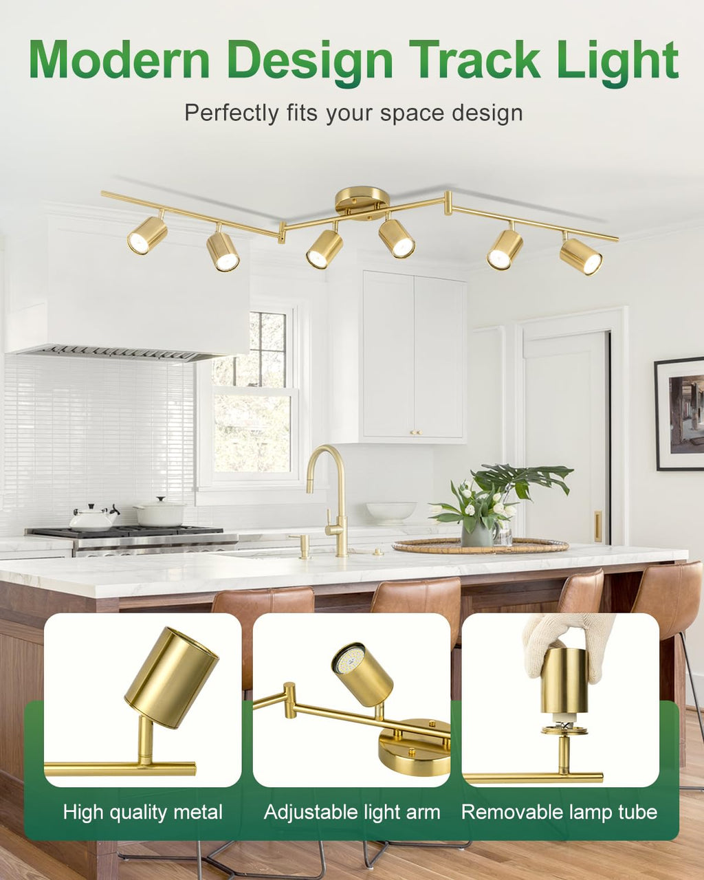 6 Ways Gold Track Lighting Fixtures Ceiling Gu10 Bulbs Not Included