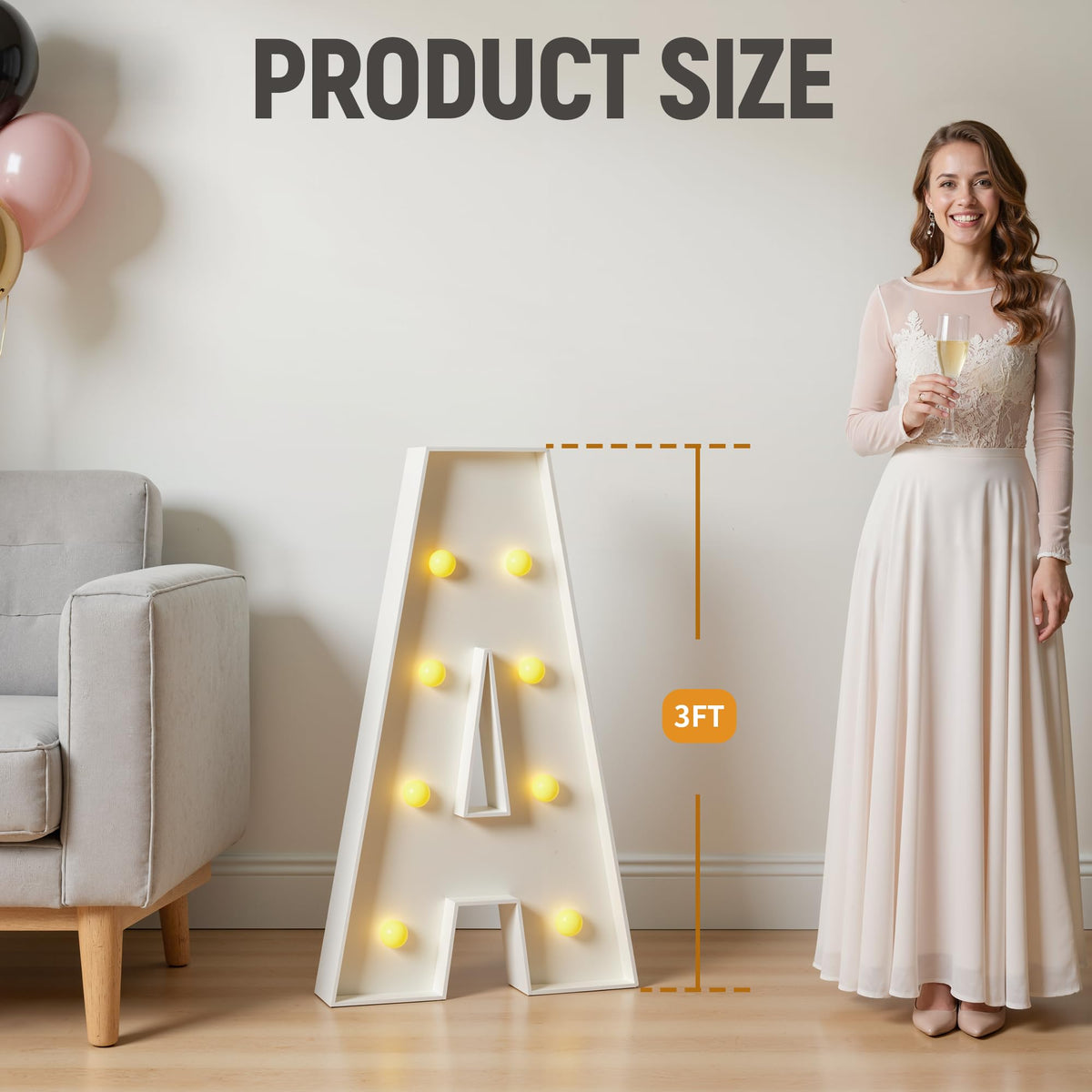 Marquee Letters 3 Feet Tall, Large Light up Letters R for Decor