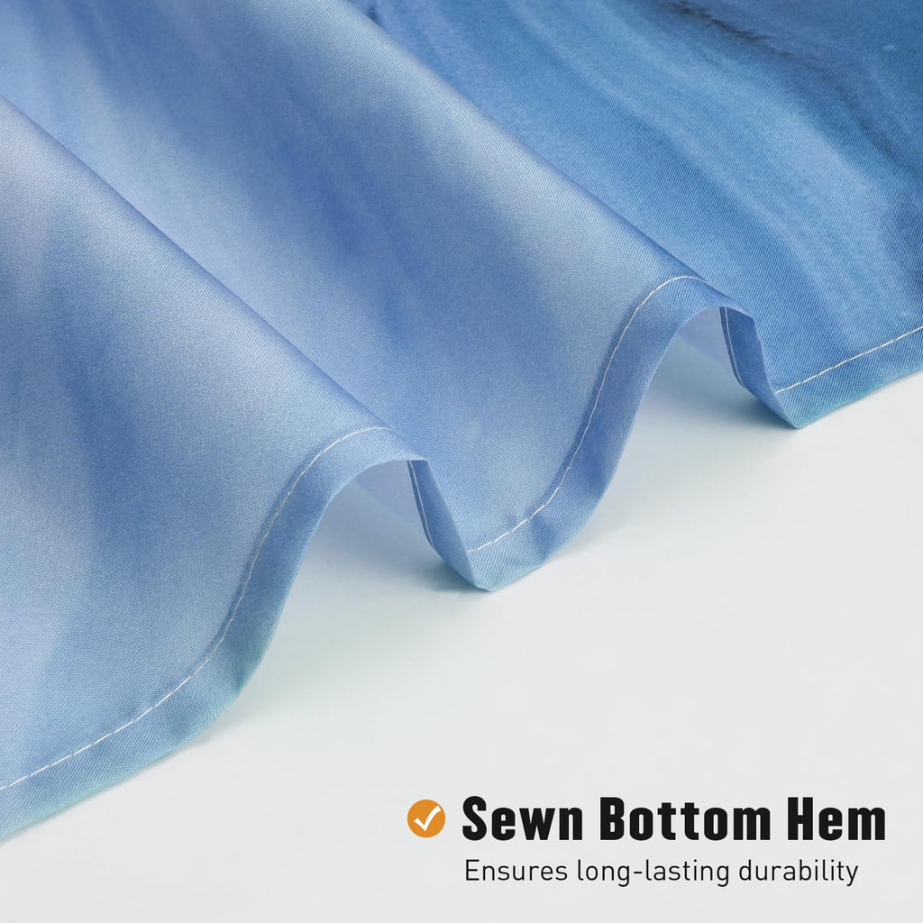 Blue & Purple Marble Shower Curtain, Abstract Watercolor, 72 x 84 Inches