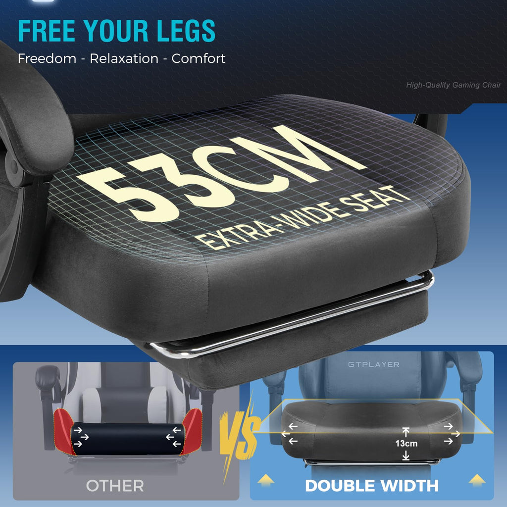 Gaming Chair Fabric with Pocket Spring Cushion, Big and Tall Gamings Chairs High Back Computer Chair with