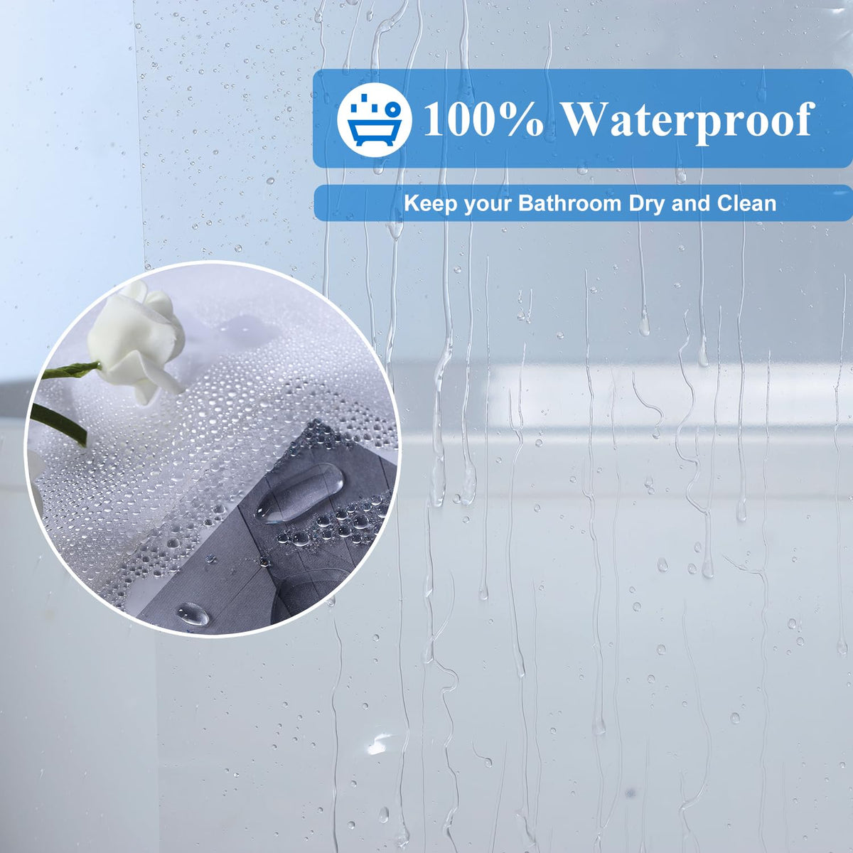 54x74 Inch Stall Shower Curtain Liner, Heavy Duty Clear PEVA Plastic Bath Shower Curtain Liner with 3 Bottom Magnets