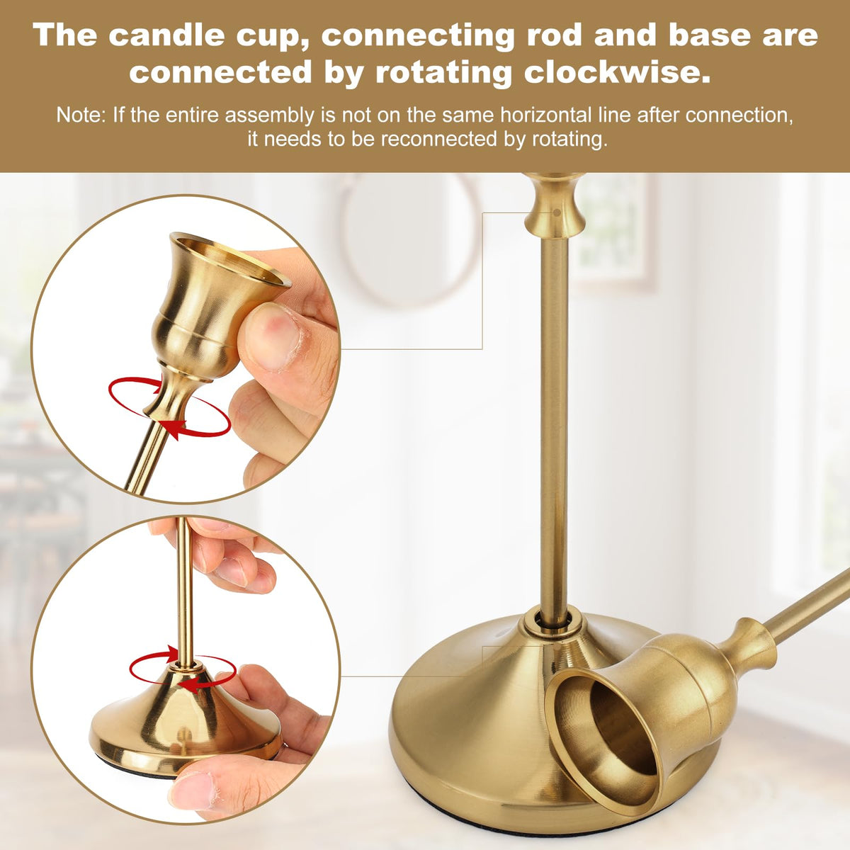 Candlestick Holders, 24PCS Metal Taper Candle Holder, Brass for Candlesticks, Candle Holder for Wedding Fireplace