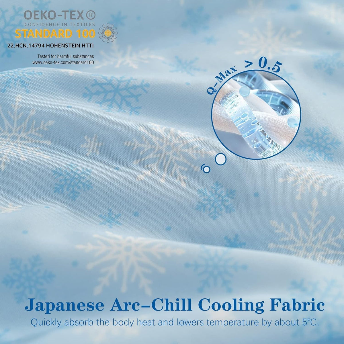 Cooling Comforter Twin Double-Sided Cold Tech Fabric, Cooling Blanket for Hot Sleepers, Q-Max >0.45 Soft Breathable