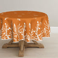 Fall Tablecloth 90 x 90 Inch Round Thanksgiving Orange
