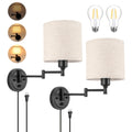 Dimmable Plug in Wall Sconces, Swing Arm Wall Lamp, Wall Sconces Set of Two, Plug in Wall Light, Sconces Wall Decor