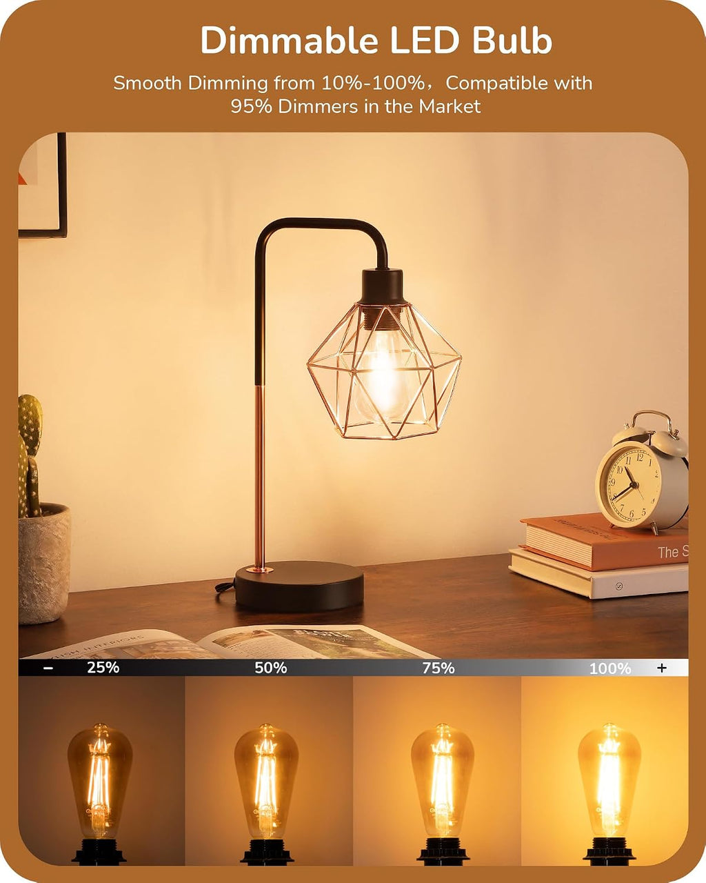 6 Pack Vintage LED Edison Bulbs ST64 Dimmable Led Light Bulb 2200K