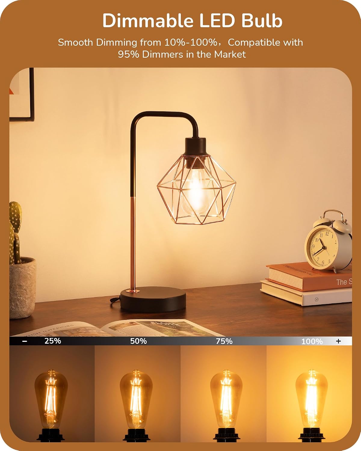 6 Pack Vintage LED Edison Bulbs ST64 Dimmable Led Light Bulb 2200K