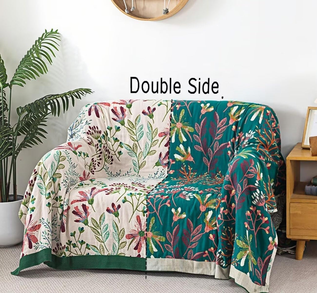 Boho Throw Blanket for Bed 100% Cotton Bohemian Blankets Ultra Soft Woven Muslin Decorative Blankets All Seasons