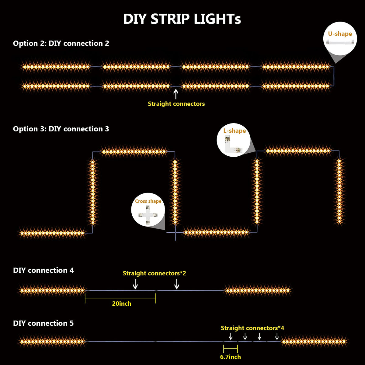 Under Cabinet Lighting Kit,8PCS 12 inch Led Light Bars,WarmWhite