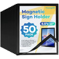 50 Pack Magnetic Sign Holder 8.5 x 11, Magnetic Paper Holder