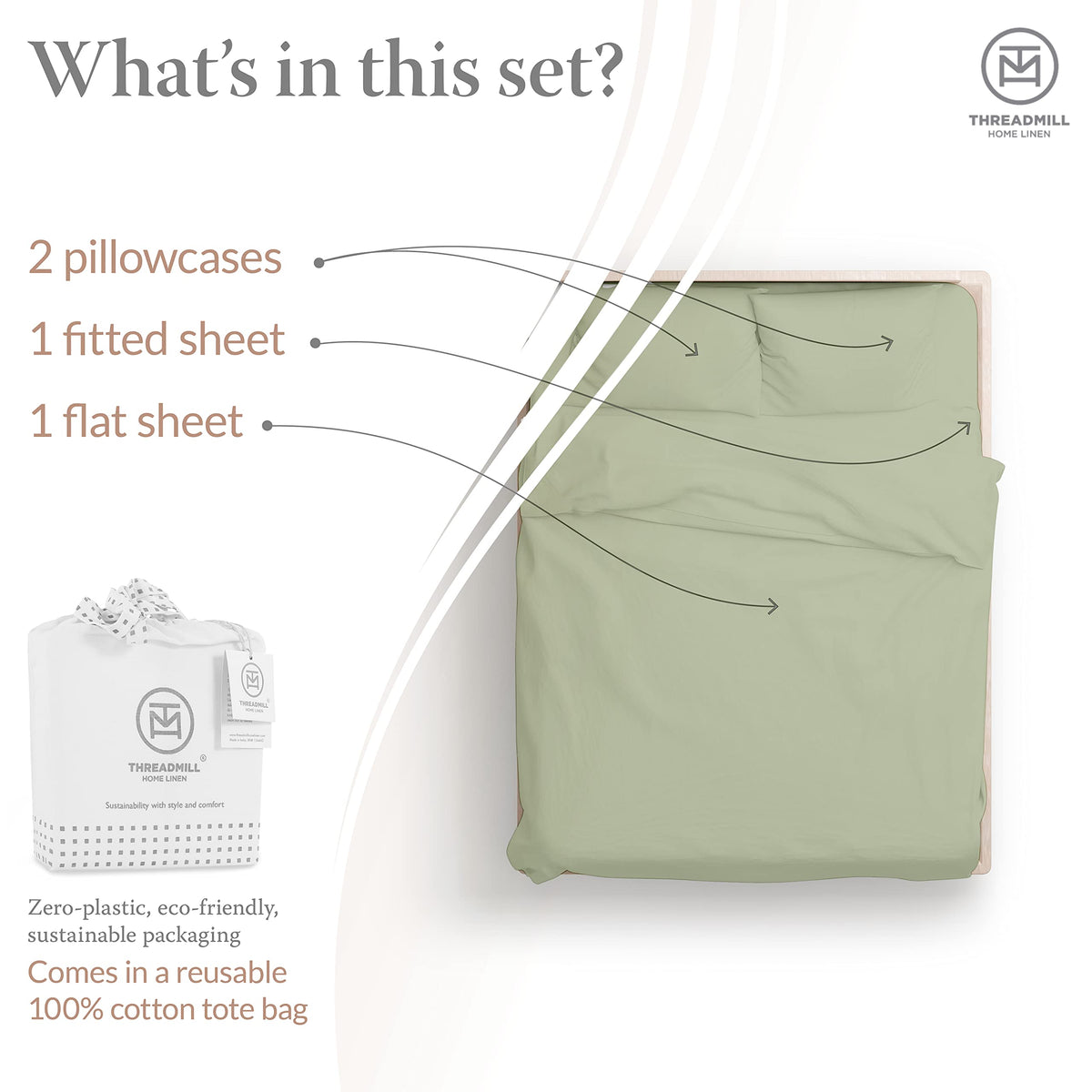 5-Star Hotel 500 Thread Count Best Bed Sheets, 100% Cotton Sheets Set for Queen Size Bed, Smoother Than Egyptian