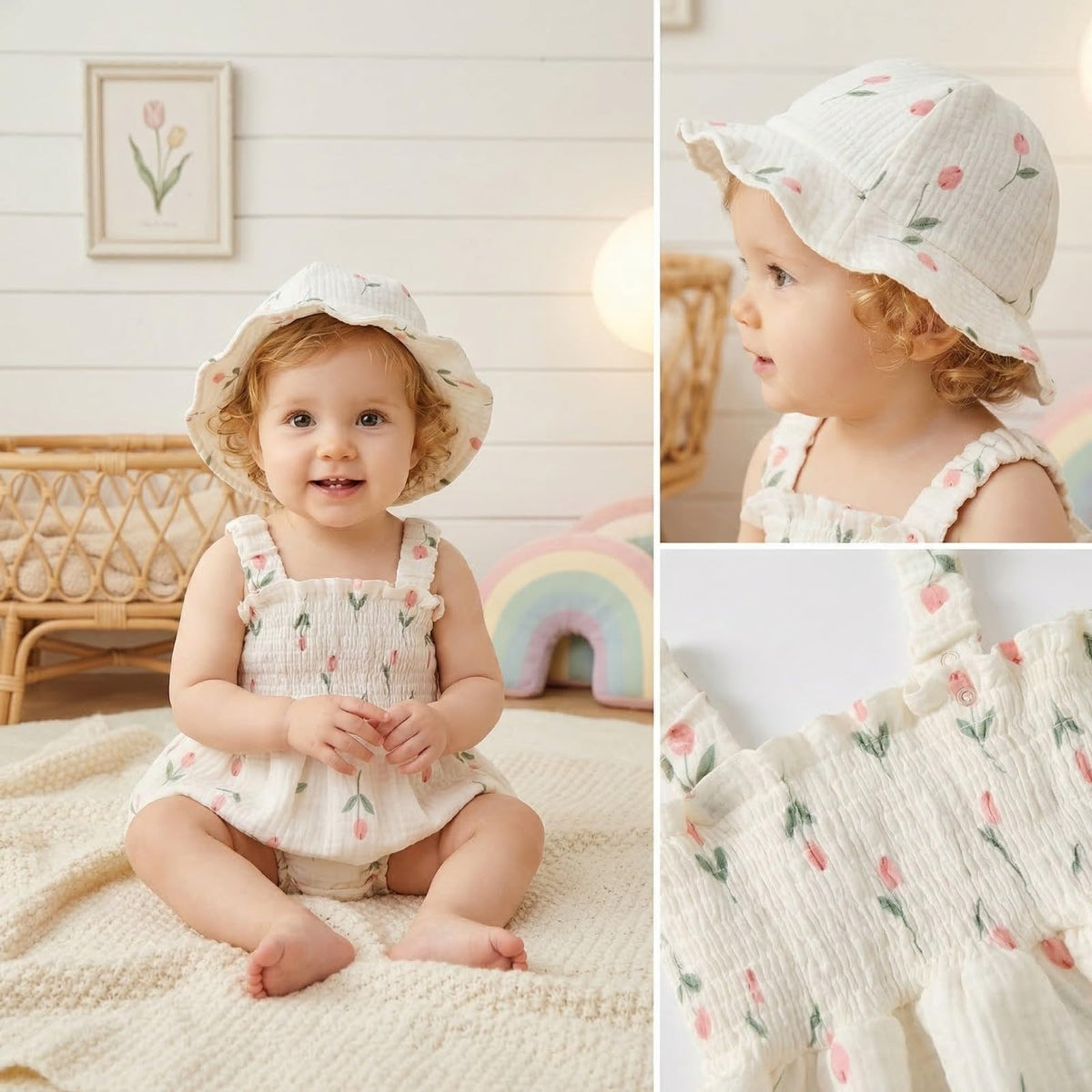 Baby Girl Smocked Romper Dress Summer Outfit Clothes