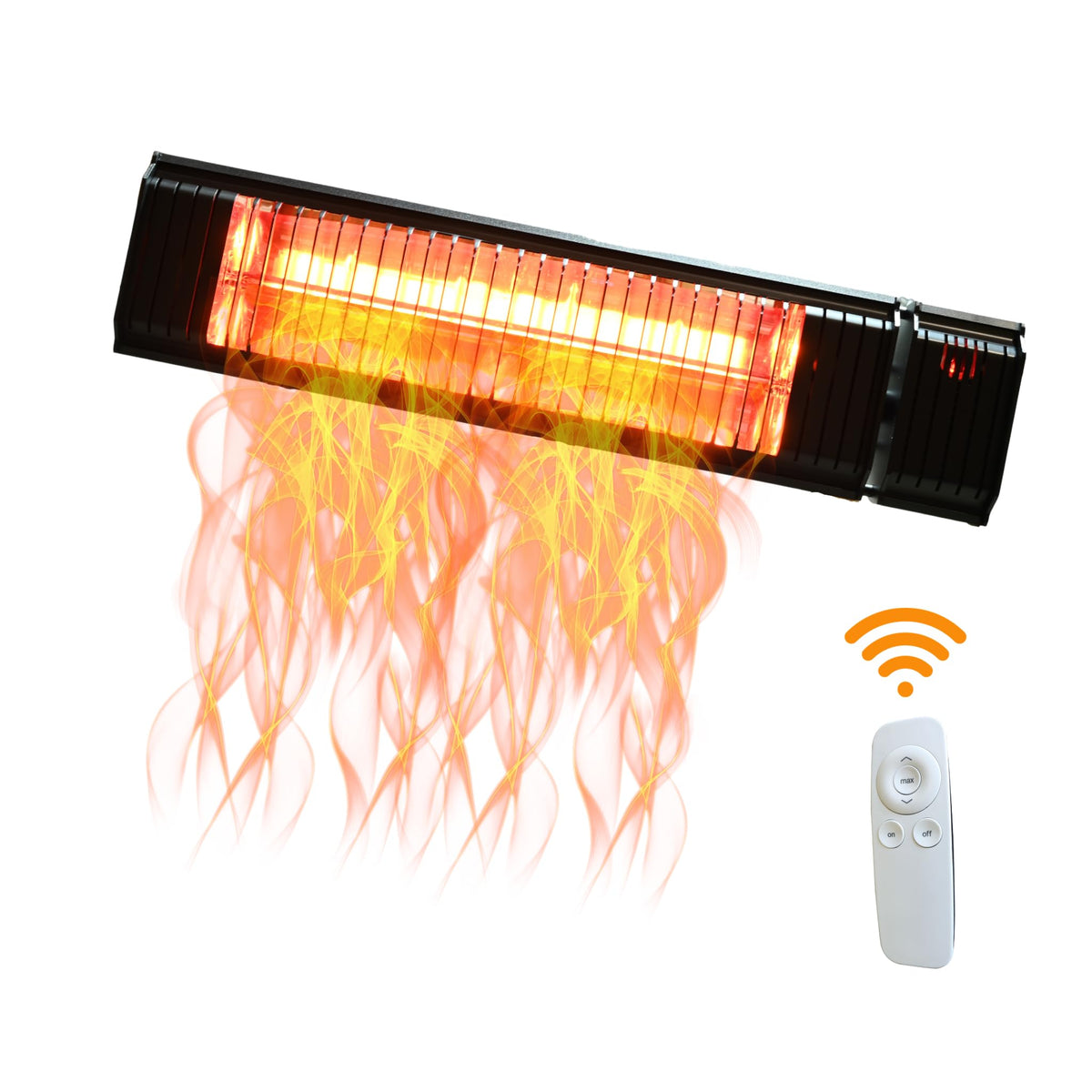 SunWave 1500 Watt Electric Infrared Patio Heater, Wall Mounted Patio Heater, Outdoor/Indoor Infrared Heater With 5