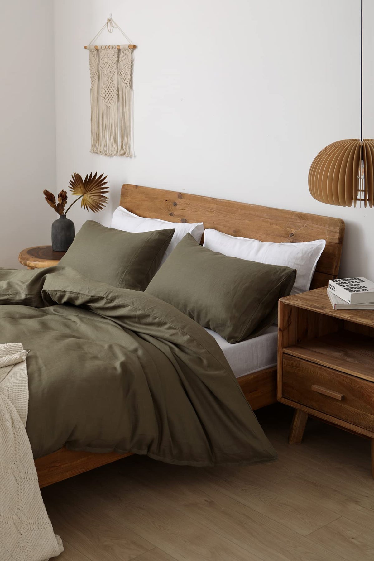 100% Washed French Flax Linen Duvet Cover Set - 3 Pieces, Cooling & Textured Farmhouse Bedding for Hot Sleepers, with