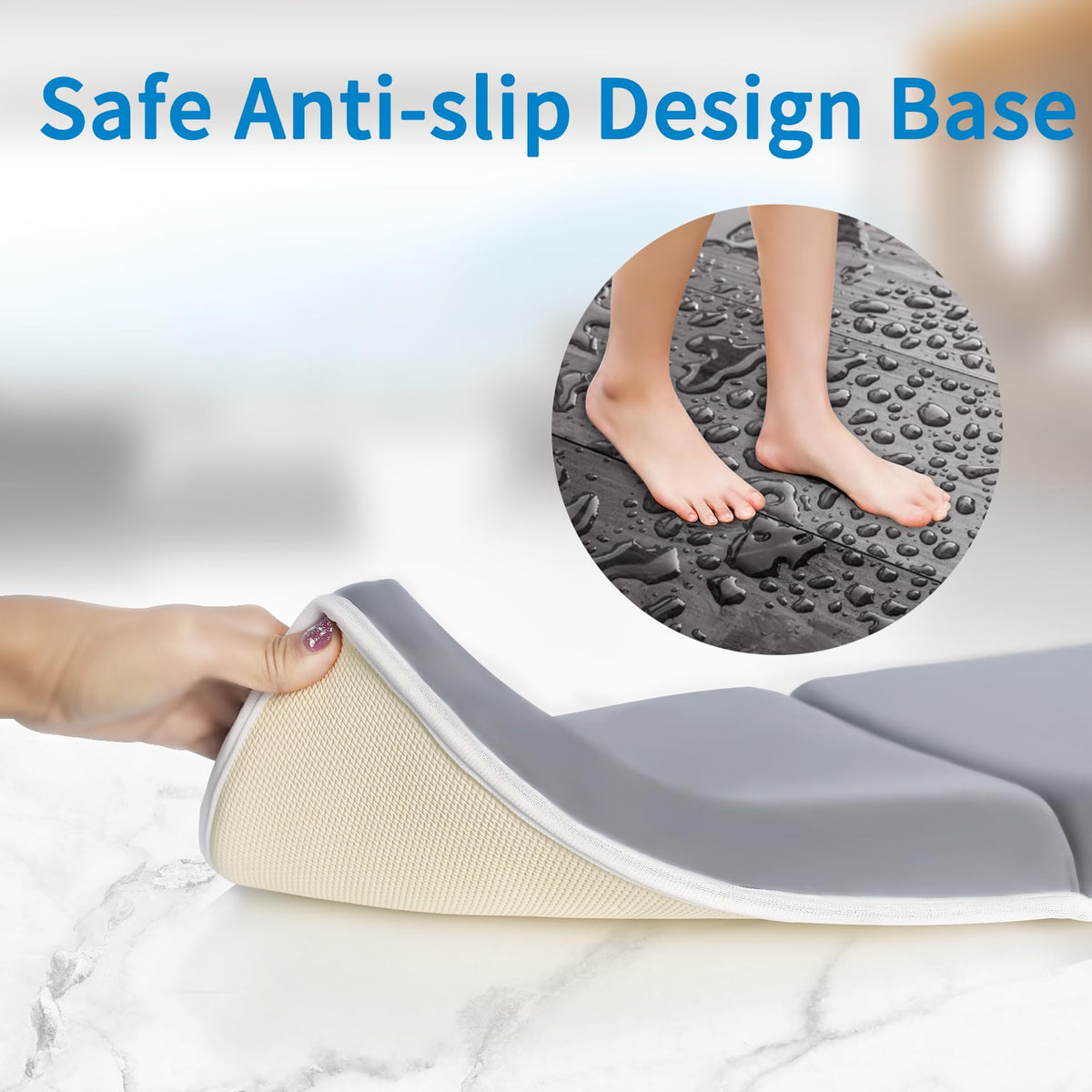 Bath Kneeler Pad, 1.5 inch Thick Kneeling Pad Mat, Foldable Painless Knee Cushion Mat, Non-Slip Bathtub Kneeler for