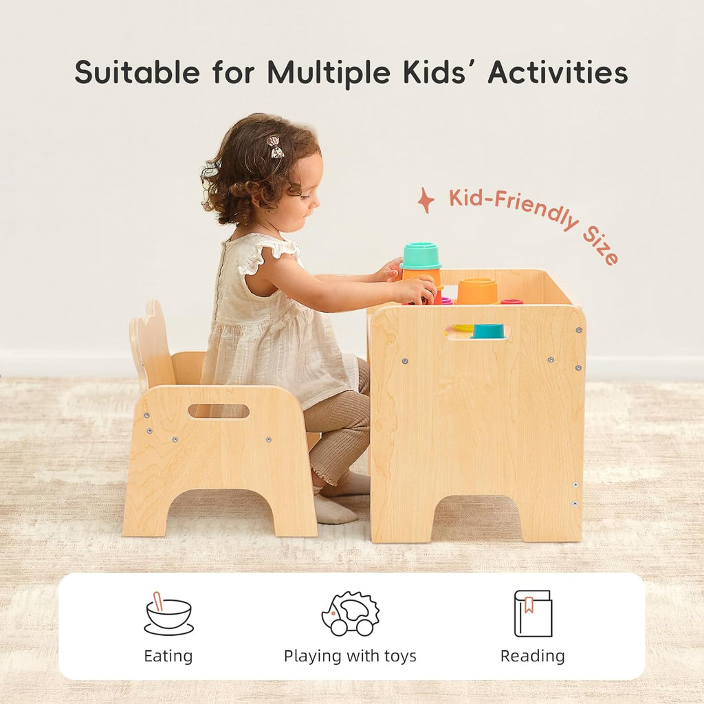 Montessori Weaning Table, Wooden Toddler Table and Chair Set