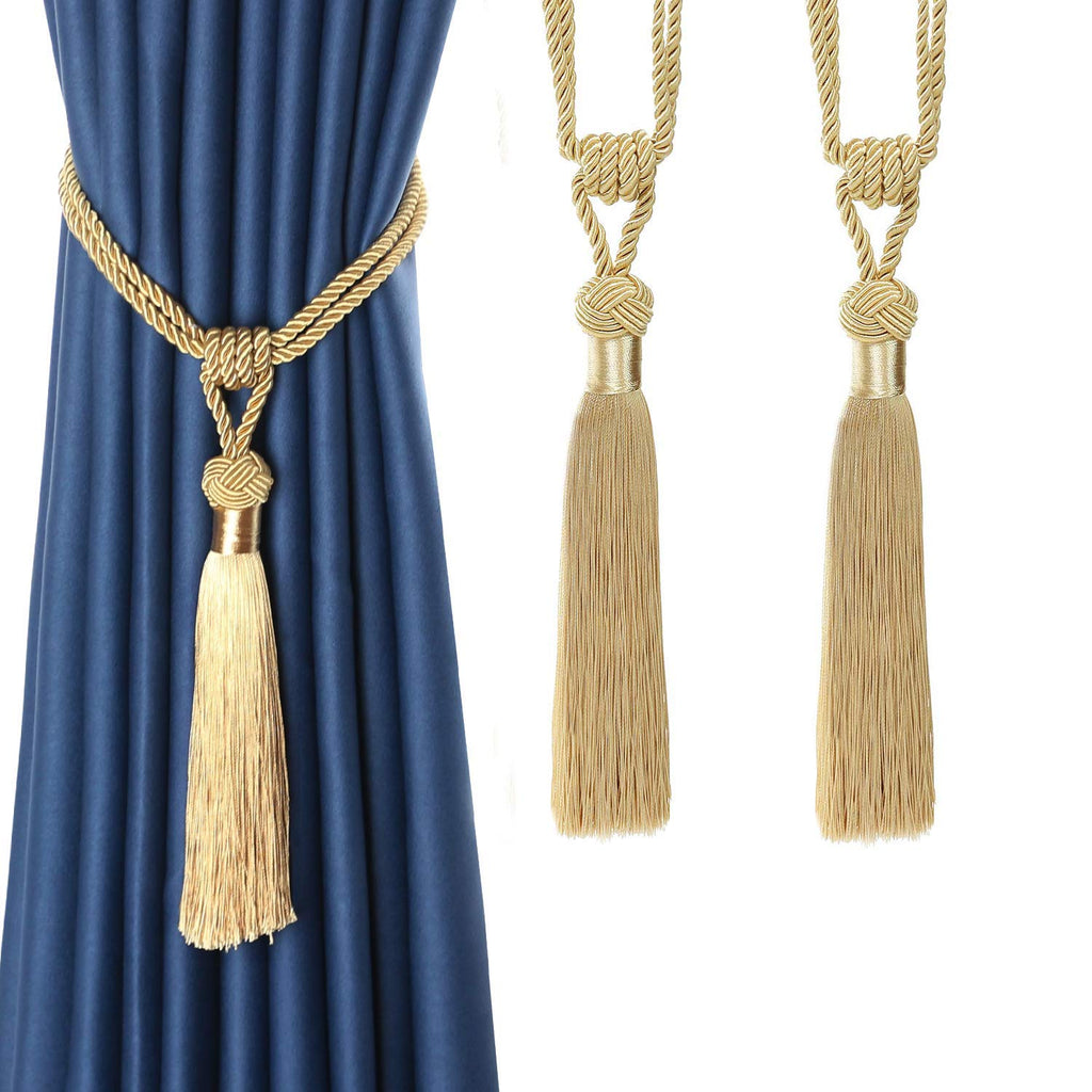 Curtain Tiebacks Hand-Woven Tassels Holdbacks - 2 Pack