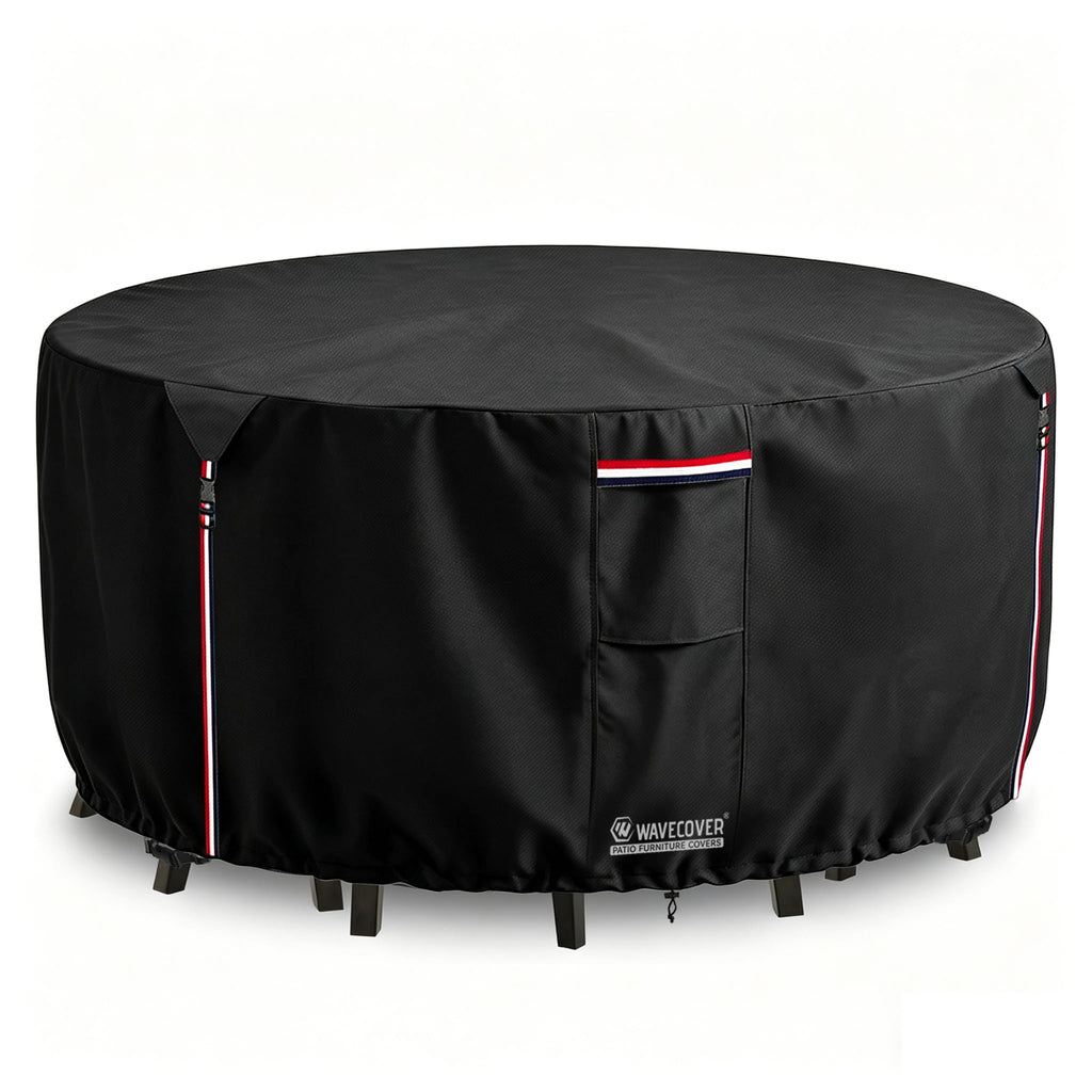 84 Inch Round Patio Table Cover, 600D Heavy Duty Waterproof Outdoor Furniture Cover - Fits Round Patio Table