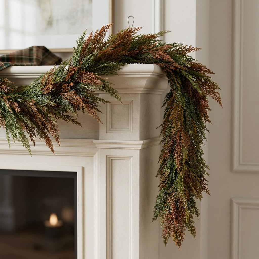 9ft Artificial Norfolk Pine Fall Garland for Mantle