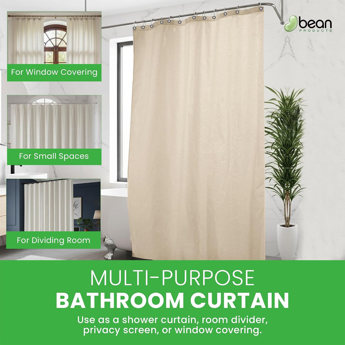 Natural Cotton Bathtub Liner- 70" x 72"
